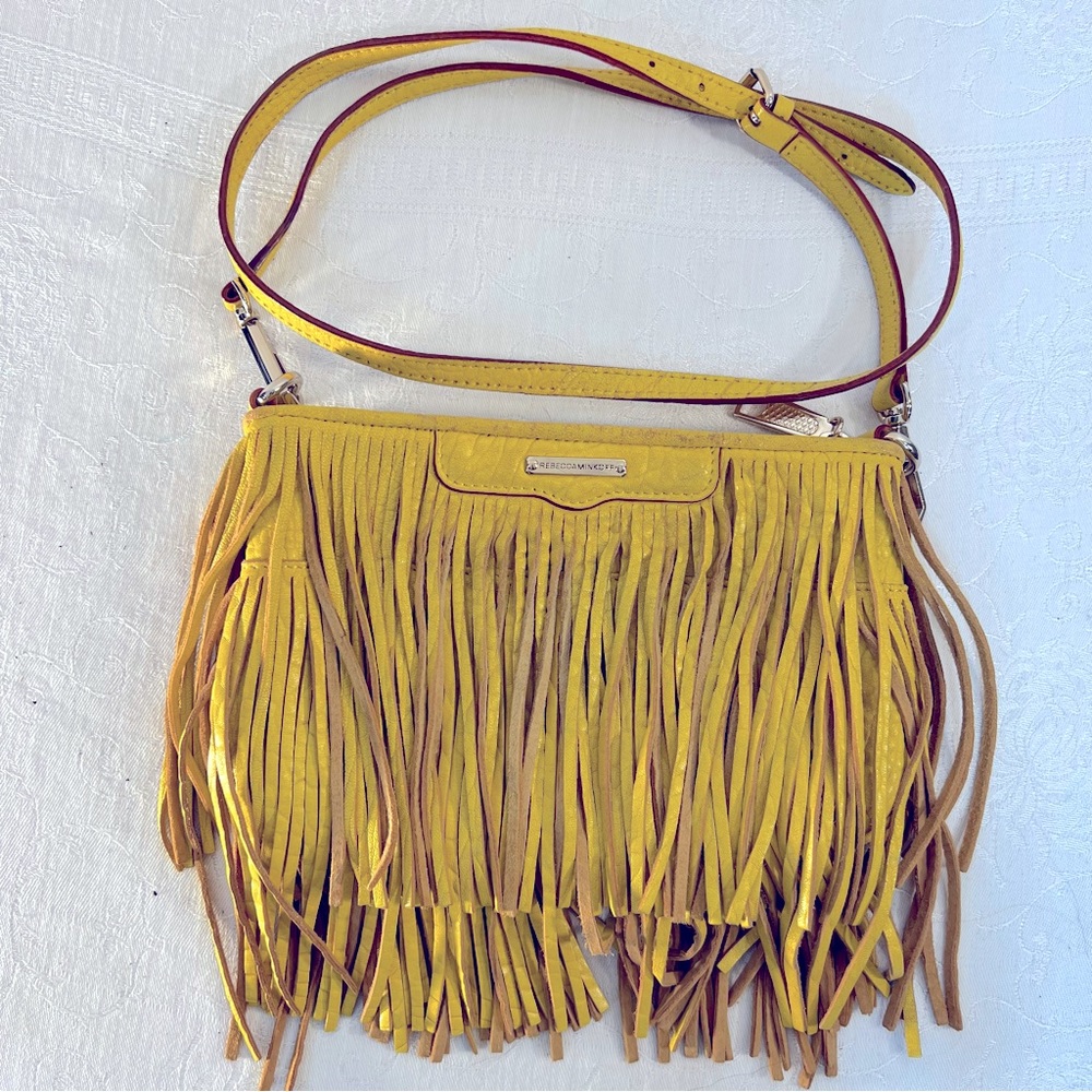 Rebecca Minkoff Yellow Fringe Crossbody Bag